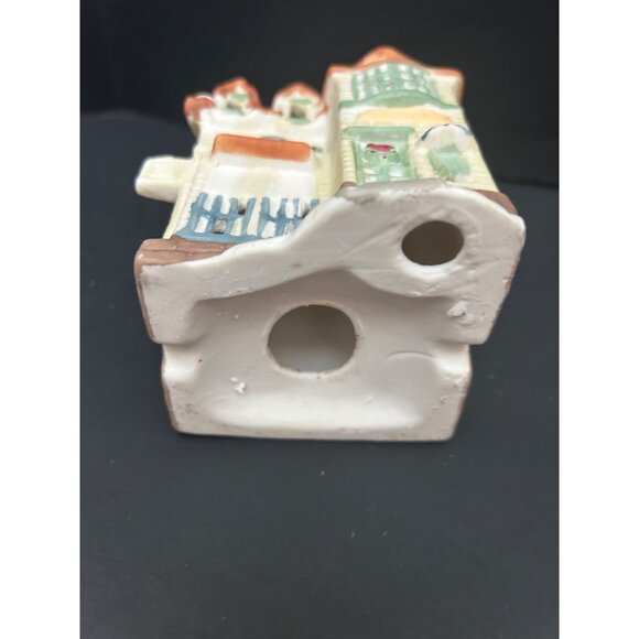 Bakery Ceramic Tealight Holder Miniature House Cottage Style Christmas Vintage - Picture 2 of 11